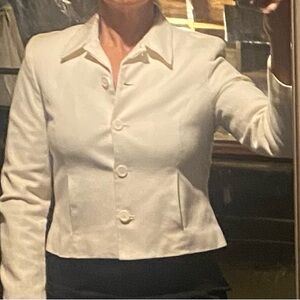 White Button-Up Blazer